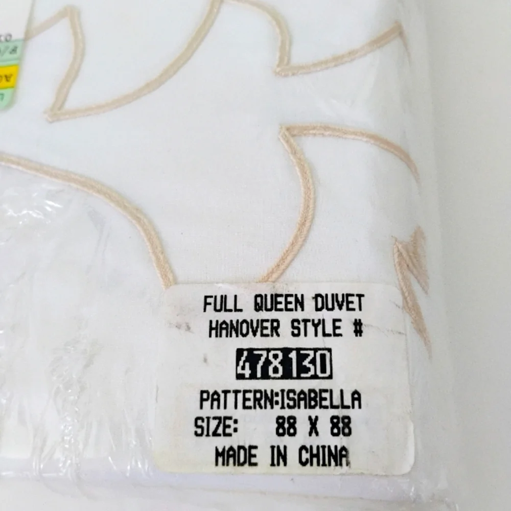 NOS Full/Queen Embroidered/Cutwork Duvet; FULL Bedskirt; STD Shams (2)